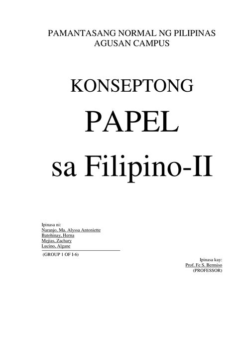 Konseptong papel sa filipino pdf